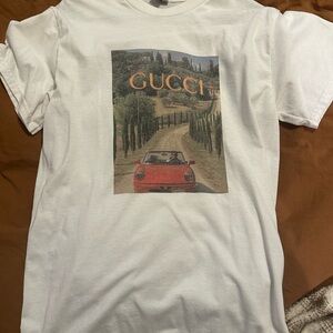 Gucci White Vintage Graphic Short Sleeve Tee